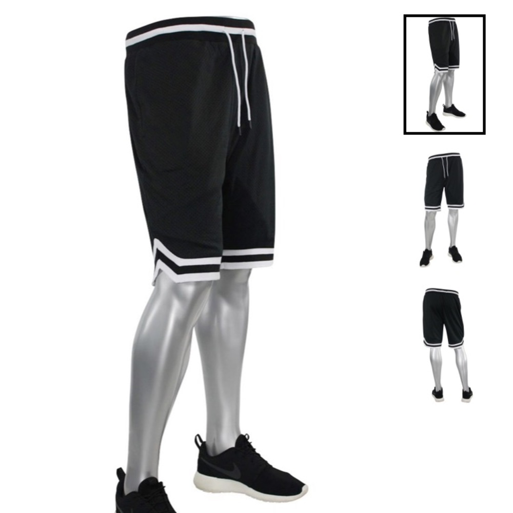 Solid taping mesh shorts